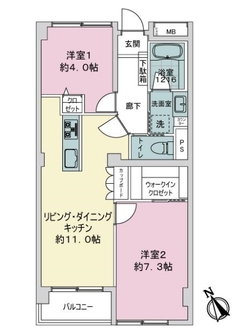 深川住宅Ｂ棟の間取図
