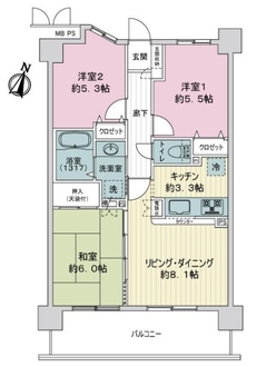 ライオンズガーデン魚崎壱番館の間取図