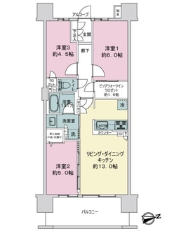 クレストフォルム東大島ブライトコートの間取図