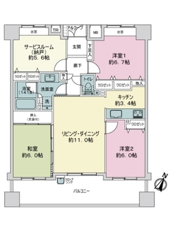 アーバングランディア庚午の間取図
