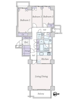 広尾ガーデンヒルズ・ノースヒルＬ棟の間取図