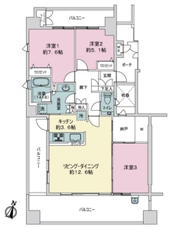Ｄ’クラディア平和台の間取図