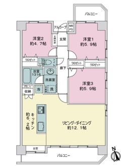 池上パーク・ホームズの間取図