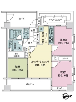 リベレンス大鳥居トライアードの間取図