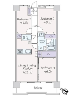 ライオンズマンション平間第２の間取図