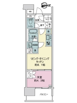 オ－プンレジデンシア大須ＦＲＯＮＴの間取図