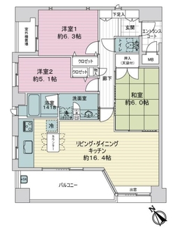 パークハウス比治山の間取図