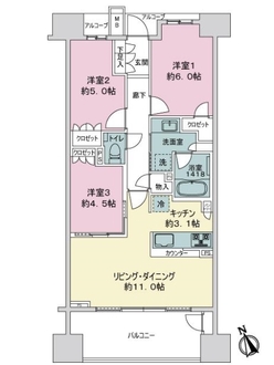 クレヴィア南千住ＴＥＲＲＡＣＥの間取図