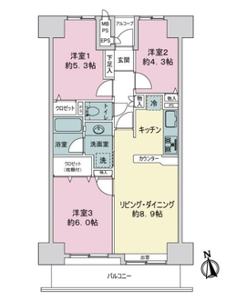 イトーピア川口マンションの間取図