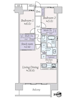 なかもずオールズ・グランコートの間取図