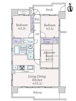 ネオハイツ東住吉の間取図