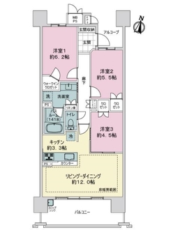 ライオンズ守山ディアクオーレの間取図