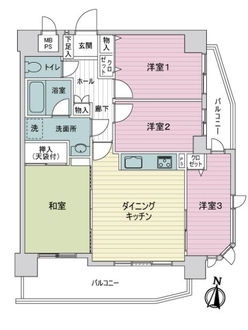 ライオンズマンション瓢箪山第５の間取図