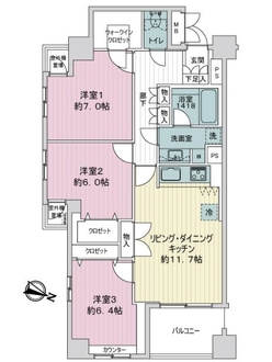 サングレイス横浜南の間取図