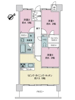 ライオンズマンション千里丘ガーデンシティの間取図