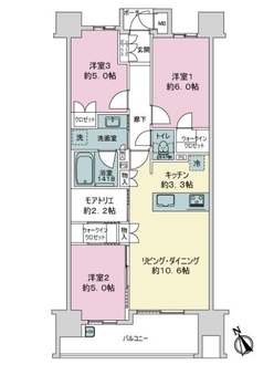 ＭＪＲ千早ミッドスクエアの間取図