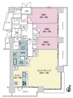 照葉ザ・タワーの間取図