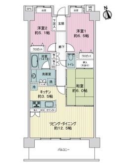 ライオンズマンション原木中山駅前の間取図