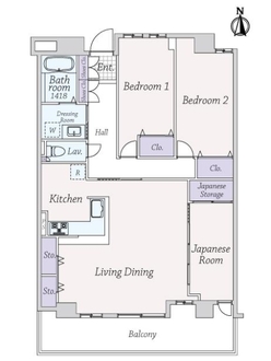 夙川グランドハイツの間取図