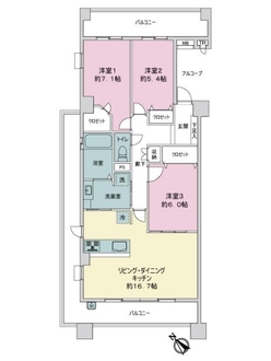 藤和八事緑ヶ岡ホームズの間取図