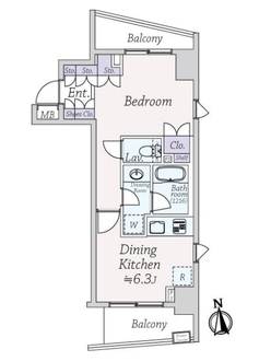 ドルフ後楽園ステーションフロントの間取図