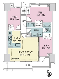 ライオンズ船橋シーズンフォートの間取図