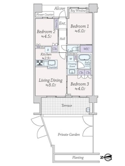 グローベルザ・ガーデン新宿西落合の間取図