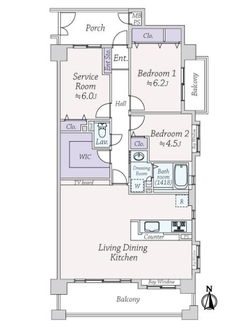 ライオンズマンション苦楽園の間取図
