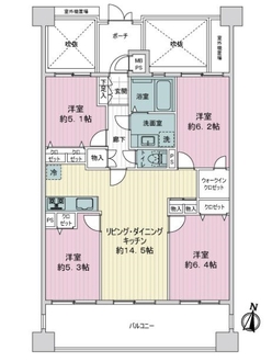 ライオンズマンション大原駅前の間取図