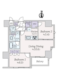 ジオ西新宿ツインレジデンス　ウエスト棟の間取図