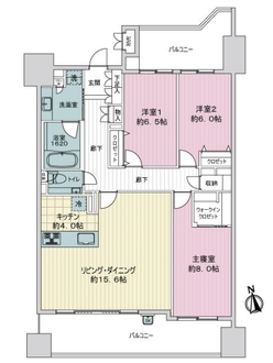 ライオンズマンション大濠パークサイドの間取図