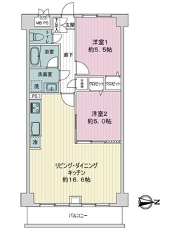 ライオンズマンション宿河原の間取図