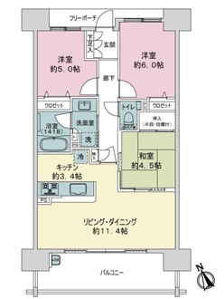 ディアメゾン南観音ブライトコートの間取図