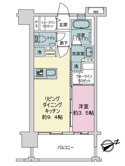 オープンレジデンシア高宮プレイスの間取図
