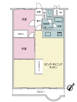 稲毛ファミールハイツ１号棟の間取図