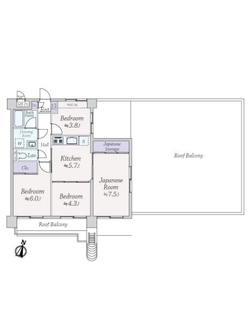 グリーンパーク北綾瀬第２の間取図