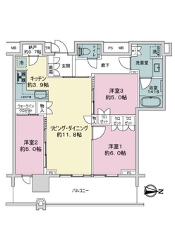 プラウドタワー名古屋錦の間取図