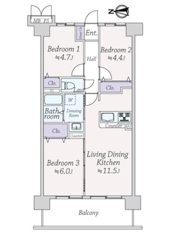 ライオンズマンション此花の間取図
