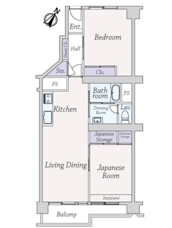 馬事公苑前ハイム２号棟の間取図