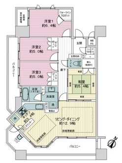 ライオンズヴィアーレ下沢通の間取図