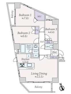 ザ・パームス東中野２の間取図