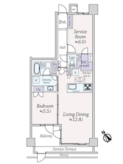 レジデンシャル中野坂上の間取図
