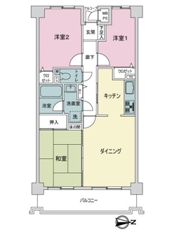 ライオンズヒルズ田方の間取図