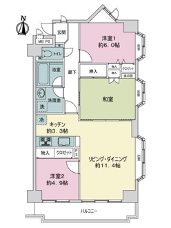 ライオンズマンション与野本町の間取図