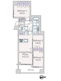 アスコットパーク森下の間取図