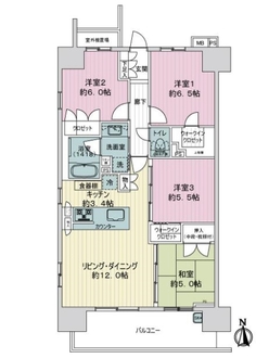 サンクレイドル志賀本通の間取図