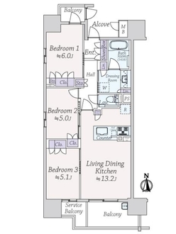 ブランズ塚口町一丁目の間取図