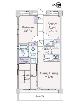 ライオンズマンション成城の間取図