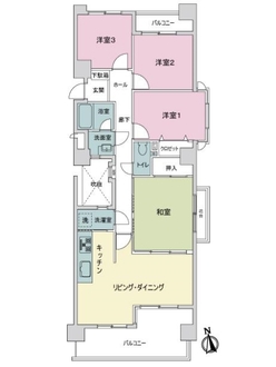 ライオンズマンション岩塚Ａ棟の間取図