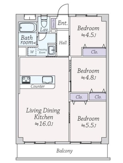 秀和亀戸天神橋レジデンスの間取図